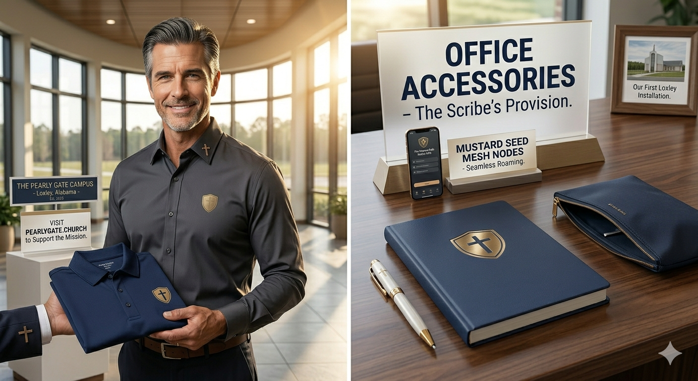 CEO Christian Gates modeling The Pearly Gate apparel collection at the Loxley campus